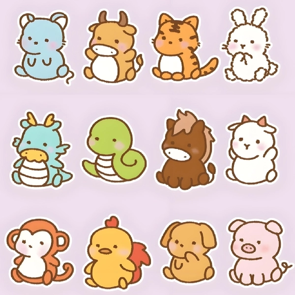 12 con giáp chibi cute