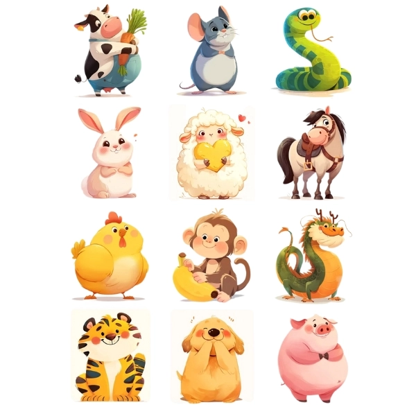 12 con giáp chibi nghệ thuật