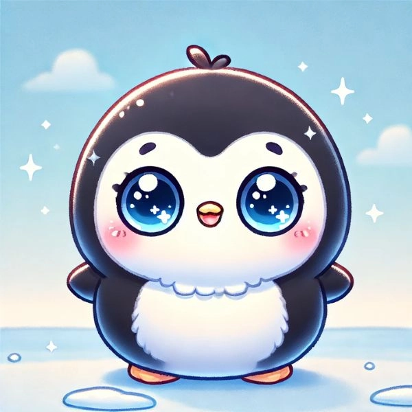Hình vẽ chim cánh cụt chibi