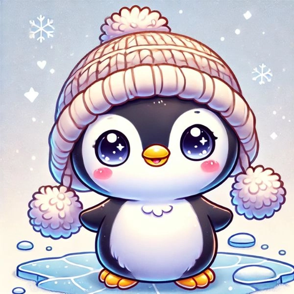Chibi chim cánh cụt dễ thương