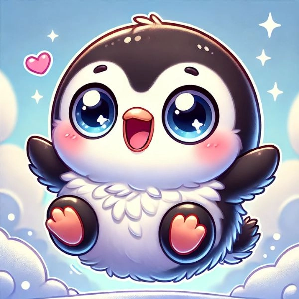 hình chim cánh cụt chibi dễ thương
