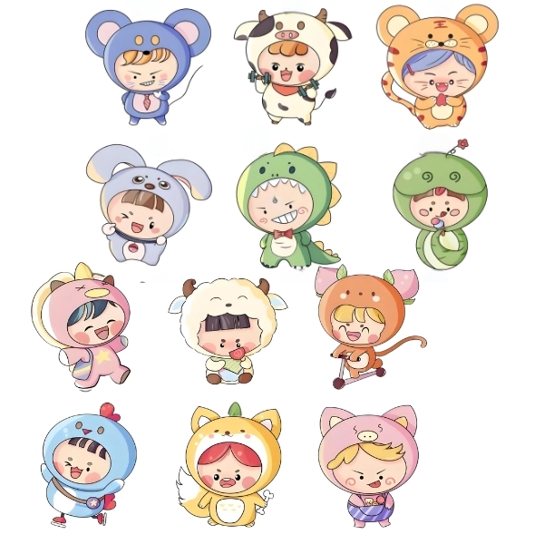 ảnh 12 con giáp chibi cute lạc lối