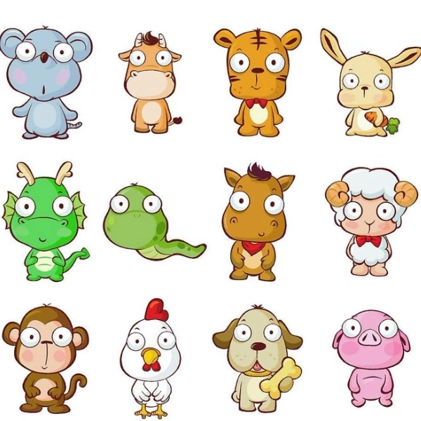 ảnh 12 con giáp chibi đơn giản