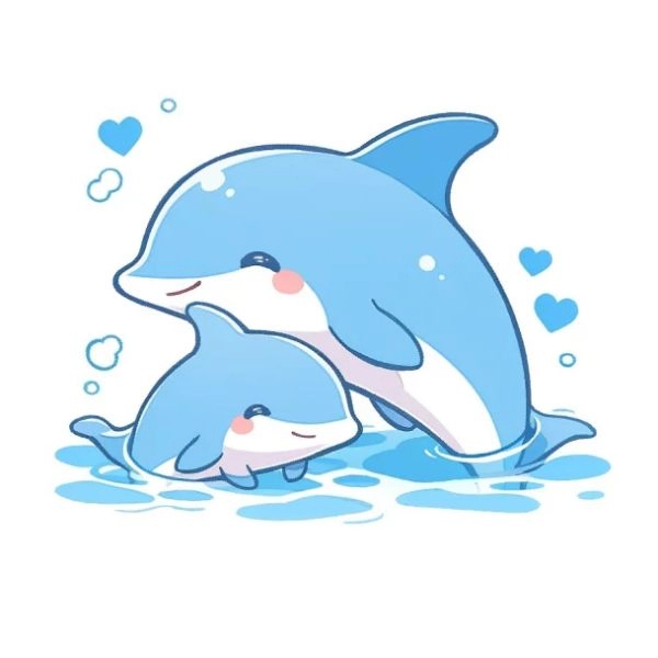 ảnh cá heo chibi dễ thương