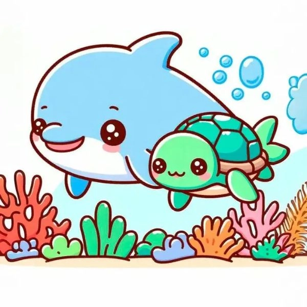Cá heo chibi dễ thương