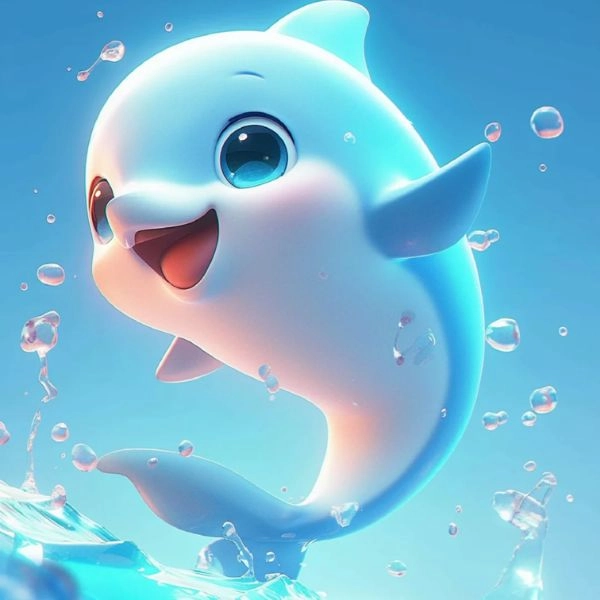 ảnh cá heo chibi