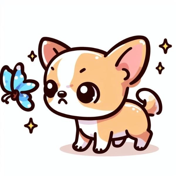 ảnh chó con chibi cute chơi