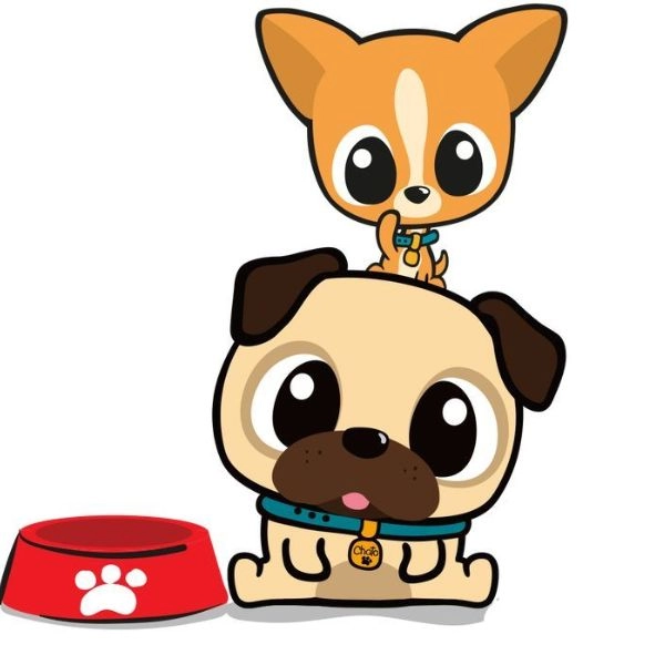 ảnh chó con chibi cute ngơ ngác
