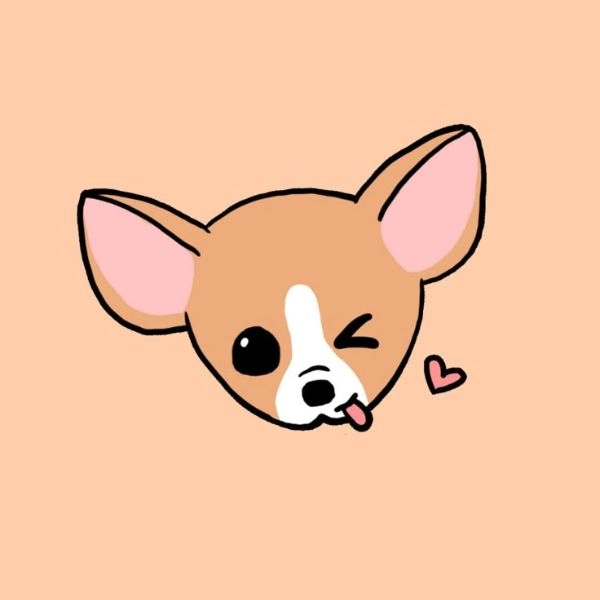 ảnh chó con chibi cute nháy mắt