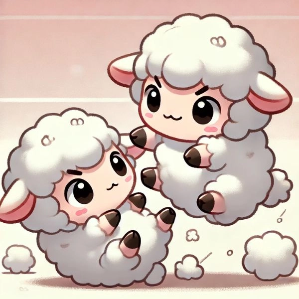 ảnh con cừu chibi đánh nhau