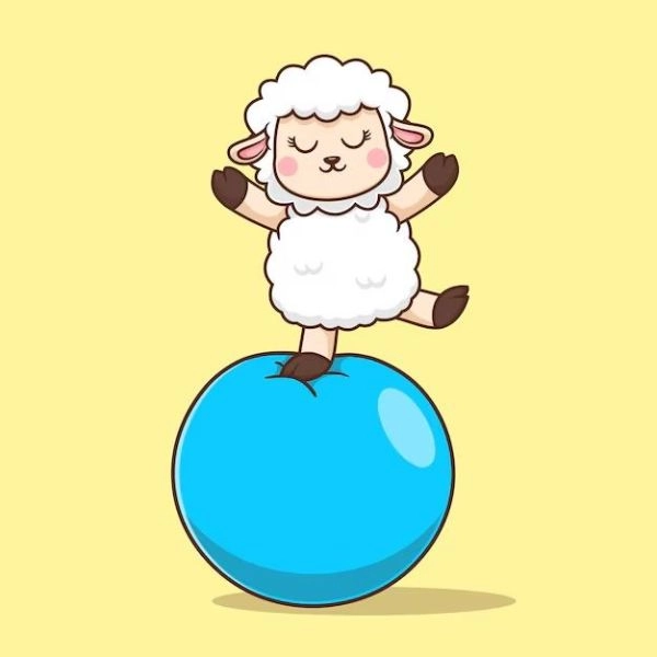ảnh con cừu chibi vui đùa