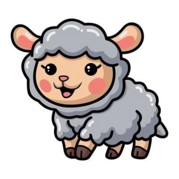 ảnh con cừu chibi vui vẻ
