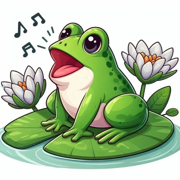 ảnh con ếch cute hát