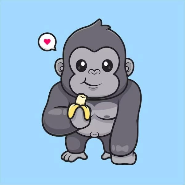 hình chibi khỉ đột cute