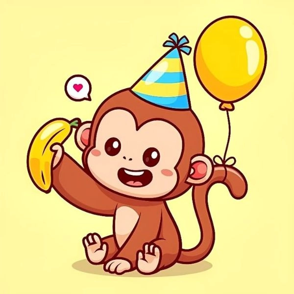 Hình vẽ chibi khỉ dễ thương