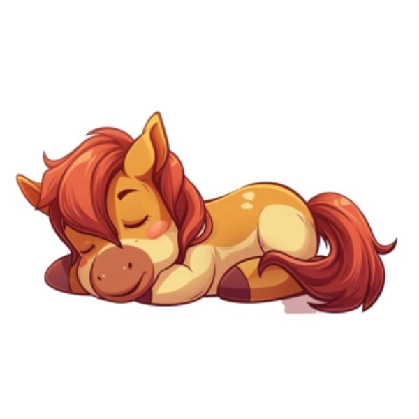 ảnh con ngựa chibi ngủ say