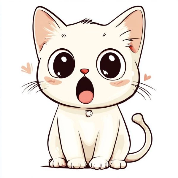 ảnh mèo chibi cute ngạc nhiên