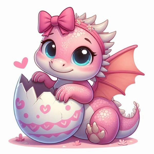 hình rồng dễ thương phong cách chibi 