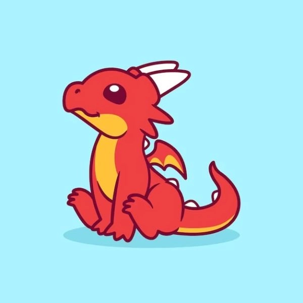 hình vẽ rồng chibi dễ thương 