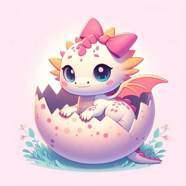 ảnh con rồng chibi dễ thương 