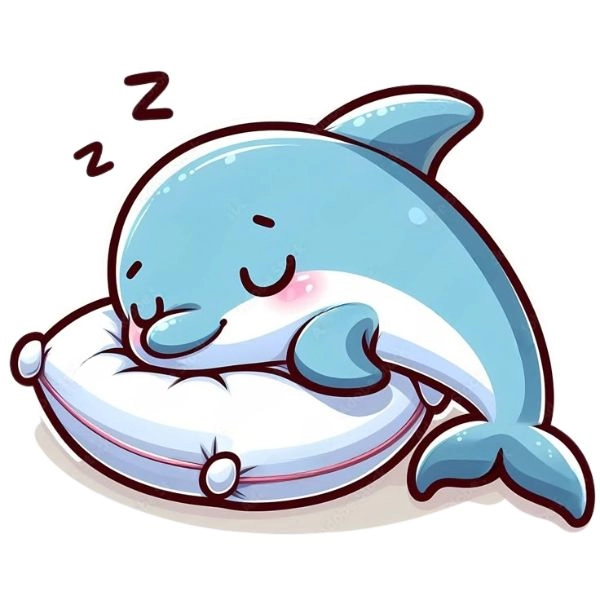 cá heo chibi ngủ cute