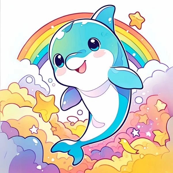 cá heo cute chibi