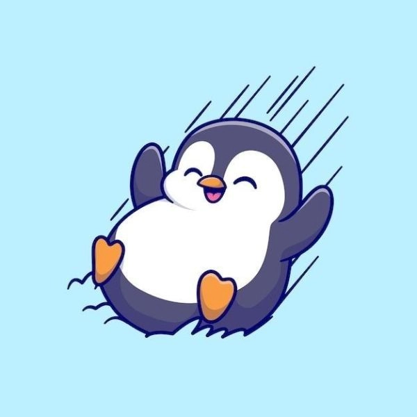 chim cánh cụt chibi vui đùa