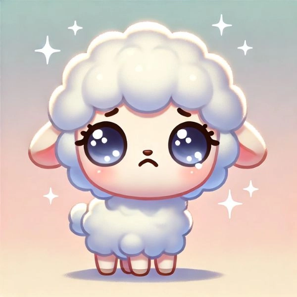 con cừu chibi buồn