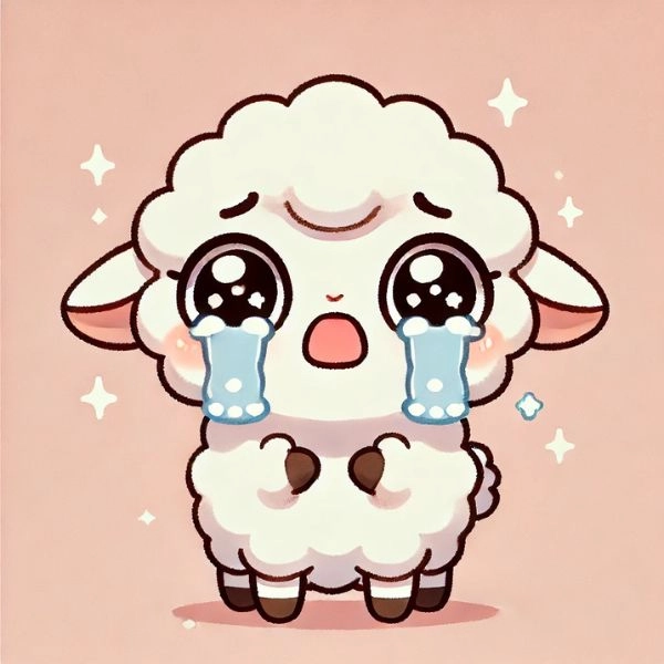 con cừu chibi khóc nhè