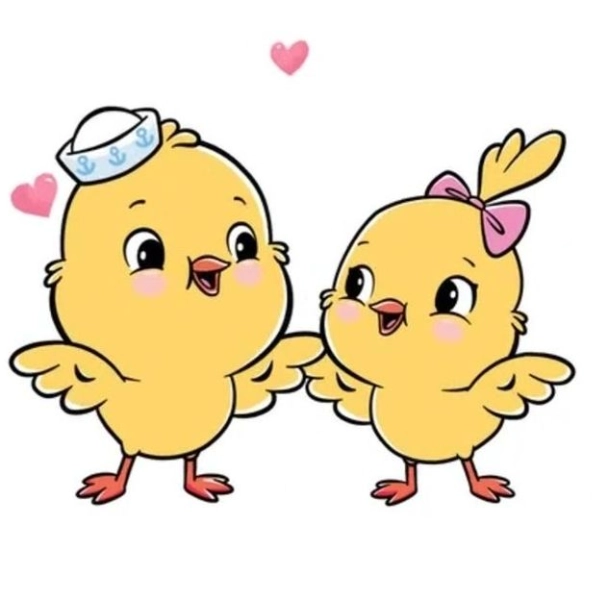 con gà chibi và bạn