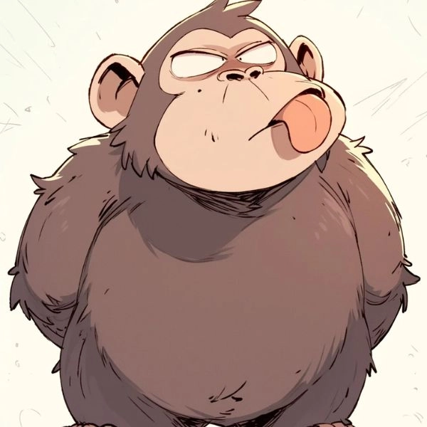 Hình khỉ phong cách chibi dễ thương