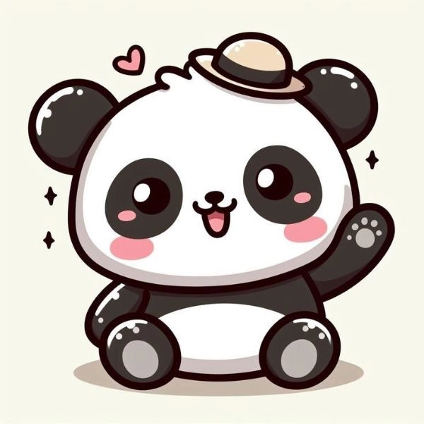 Ảnh gấu trúc dễ thương phong cách chibi