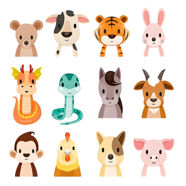 Hình 12 con giáp chibi siêu cute