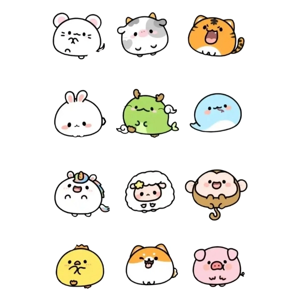12 con giáp chibi cute cực xinh