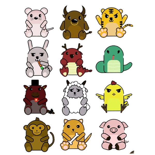 hình ảnh 12 con giáp chibi siêu cute