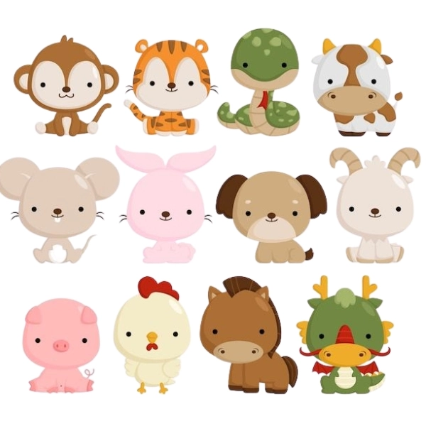 hình ảnh 12 con giáp chibi sinh động
