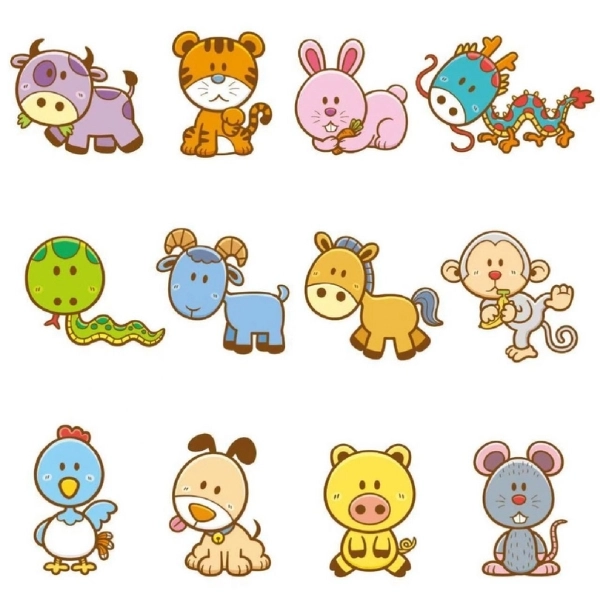 hình ảnh 12 con giáp chibi tươi sáng