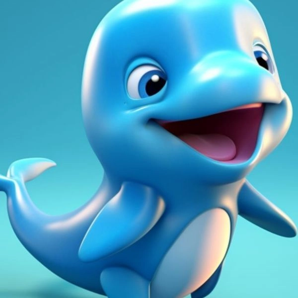 hình ảnh cá heo chibi vui sướng