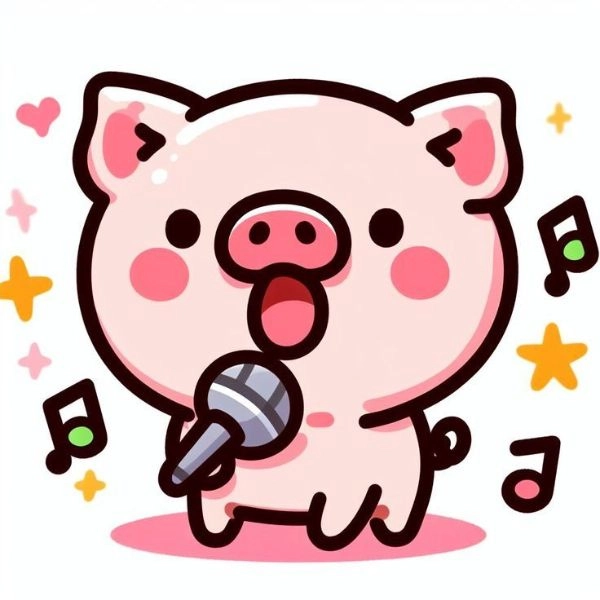 hình ảnh chibi con heo hát