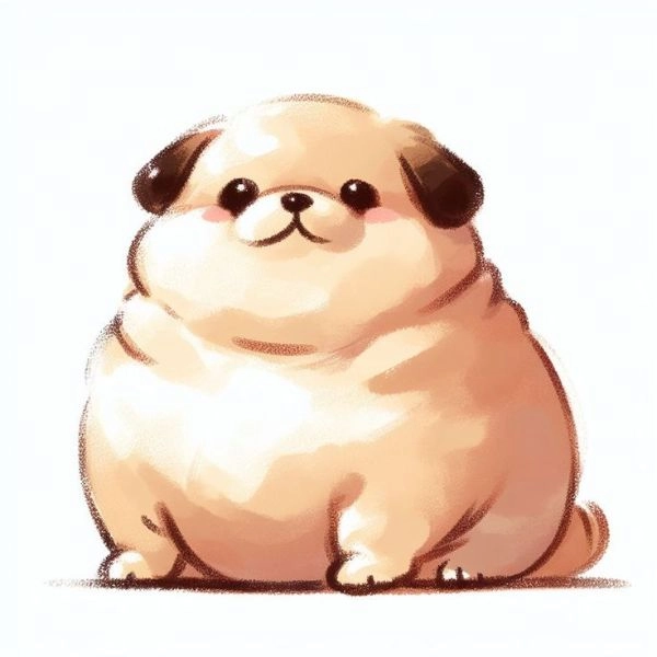 hình ảnh con chó chibi béo