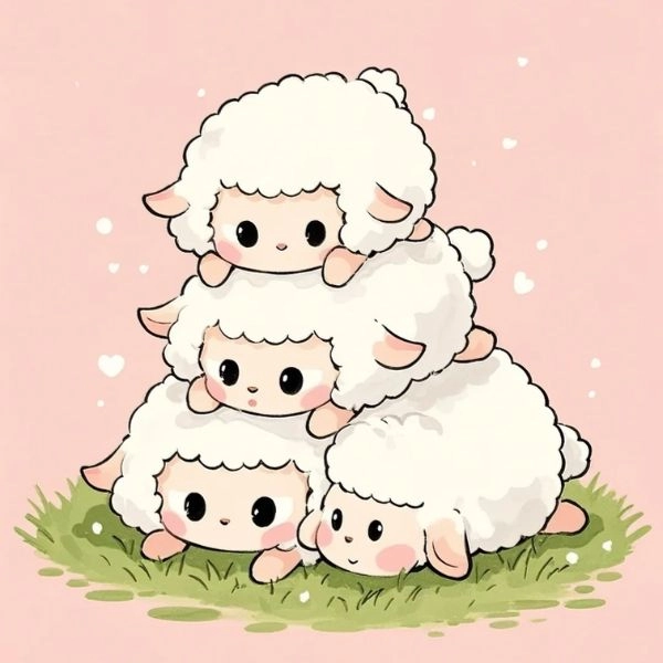 hình ảnh con cừu chibi cute