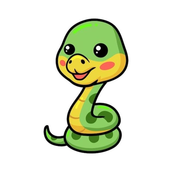 hình ảnh con rắn chibi đáng yêu