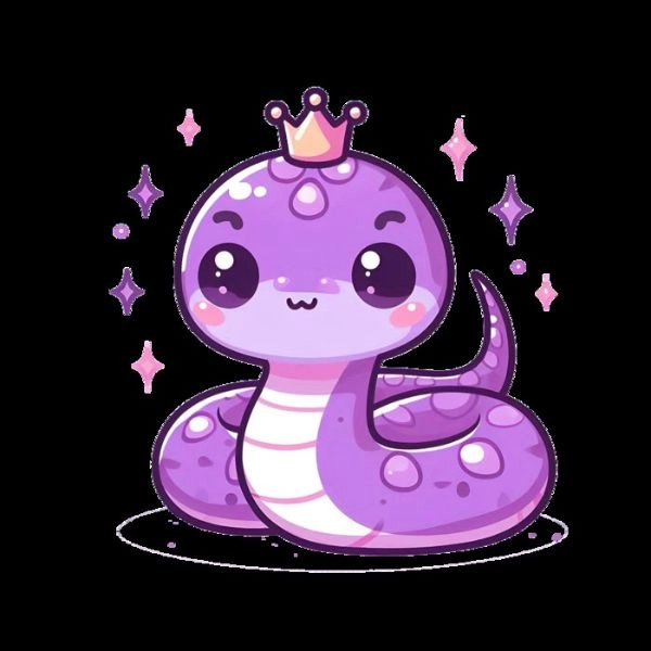 hình ảnh con rắn chibi màu tím