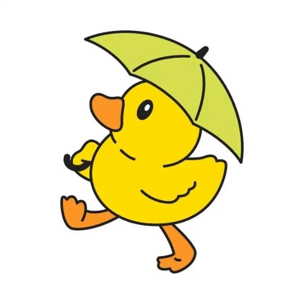 hình ảnh vịt chibi che ô