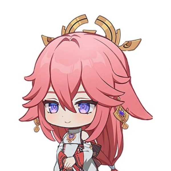 Chibi Yae Miko tóc hồng xinh