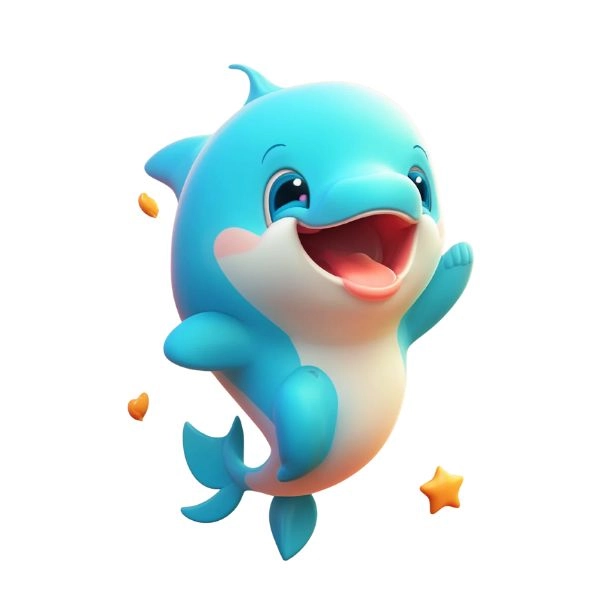 hình cá heo chibi