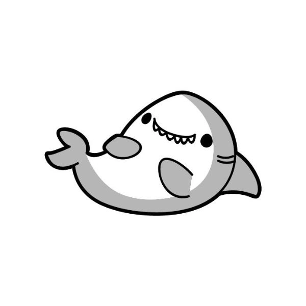 hình cá mập chibi cười