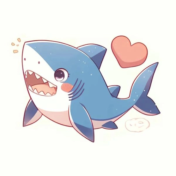 hình cá mập chibi đáng yêu