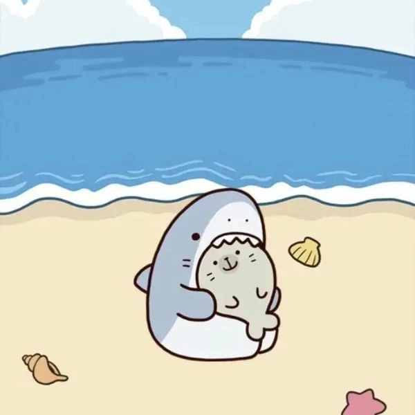 hình cá mập cute