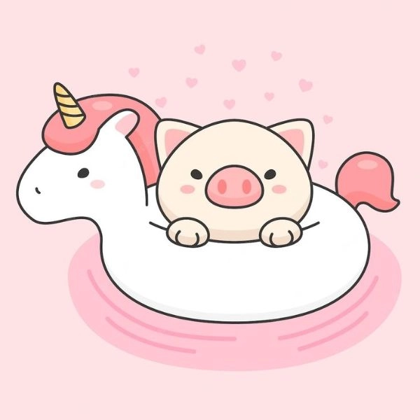 hình chibi con heo cute